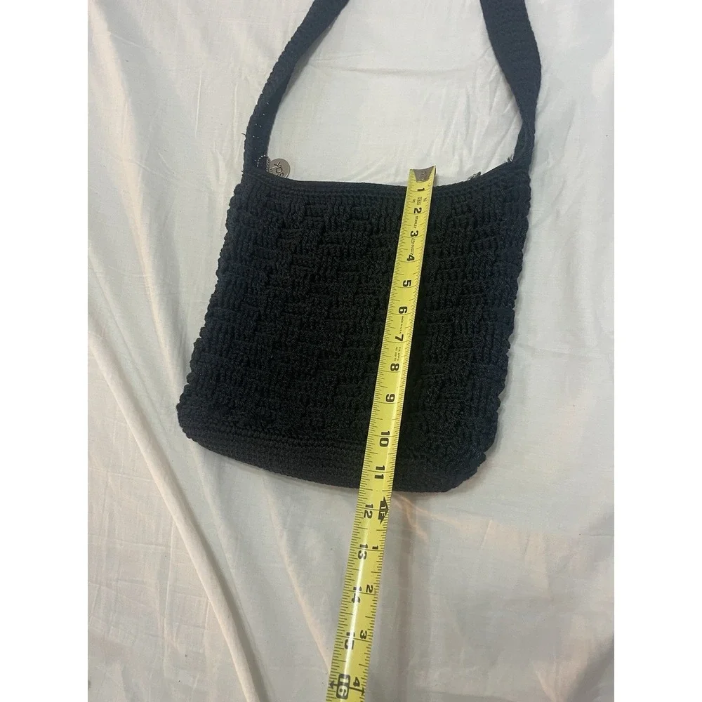 The Sak Crocheted Large Shoulder Bag black